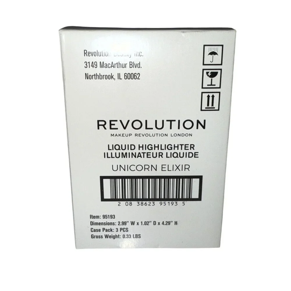 Makeup Revolution Unicorn Elixir Liquid Highlighter 0.61oz / 18ml – Lot of 3 – N